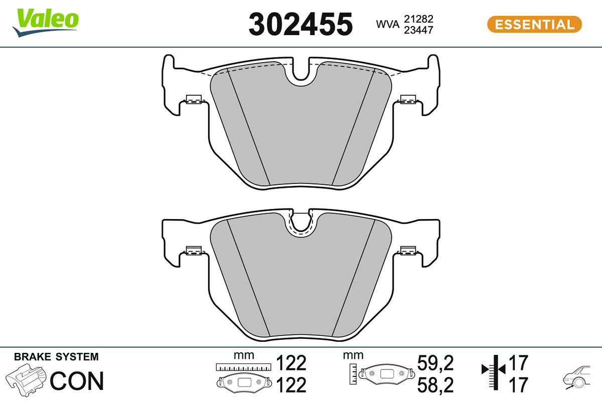 Jeu de 4 plaquettes de frein VALEO ref. 302455